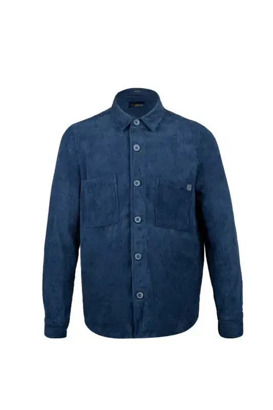Navy Regular Fit Shacket Long Sleeve Buttoned - HATEMOĞLU