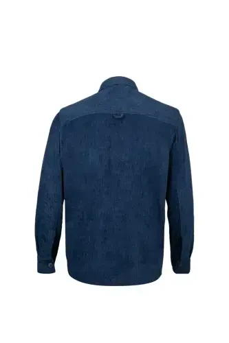 Navy Regular Fit Shacket Long Sleeve Buttoned - HATEMOĞLU (1)