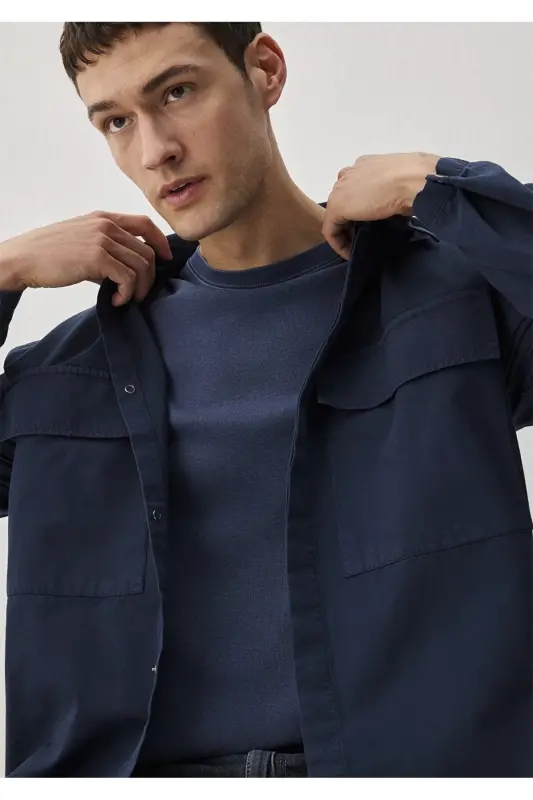Navy Shirt Loose Fit / Relaxed Fit 021107 - 2