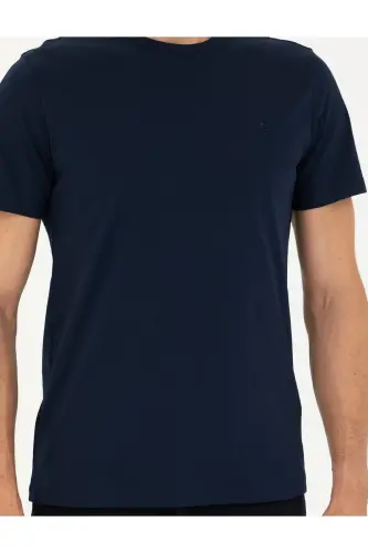 Navy Slim Fit Basic T-Shirt 50289335-VR033-164809 - 6
