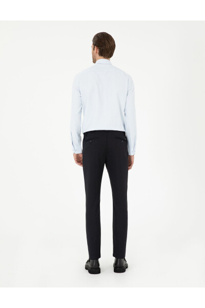 Navy Slim Fit Canvas Pants - 4