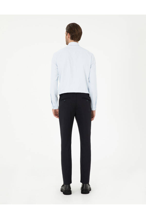 Navy Slim Fit Canvas Pants - 4