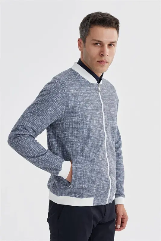 Navy Slim Fit Cotton College Transitional Jacket - 2