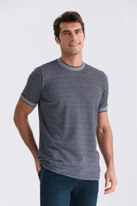 Navy Slim Fit Crew Neck T-Shirt - 2