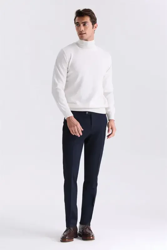Navy Slim Fit Dress Pants - 1