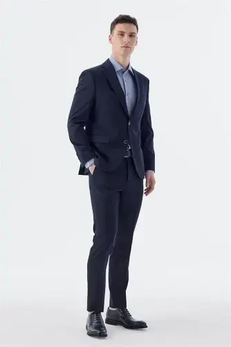 Navy Slim Fit Single-Breasted Double-Vent Jacket - 3