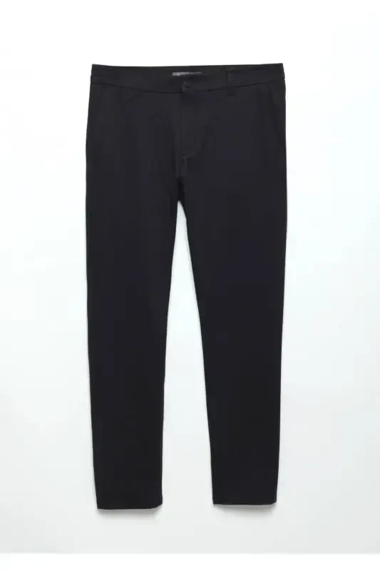 Navy Striped Knit Jogger Casual Pants - 4