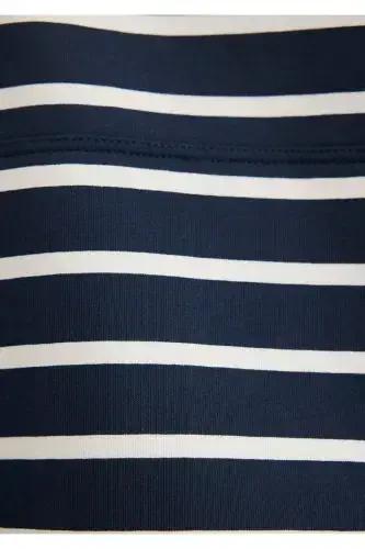 Navy Striped Sweatshirt with Logo Print 1s10118-81518 - 8