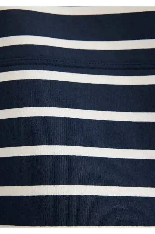 Navy Striped Sweatshirt with Logo Print 1s10118-81518 - 8