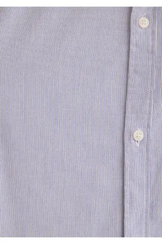 Navy Striped White Shirt Regular Fit - 7