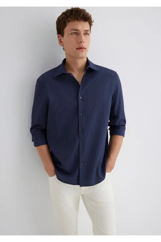 Navy Tencel TM Modal Shirt Regular Fit / Norm - 2