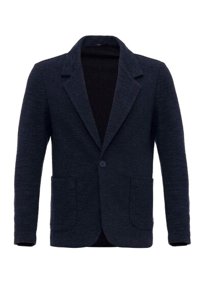 Navy Textured Unlined Men's Jacket - 18