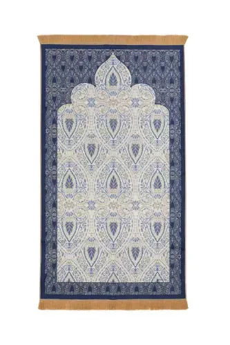 Navy Velvet Rug Mat - 1