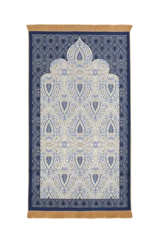 Navy Velvet Rug Mat - 1