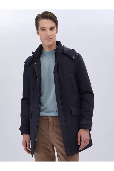 Navy woven coat - 11