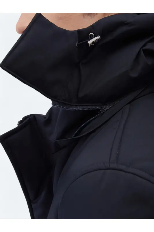 Navy woven coat - 6