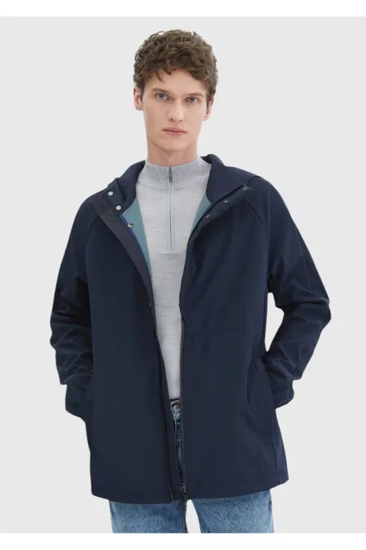 Navy Woven Jacket - 1