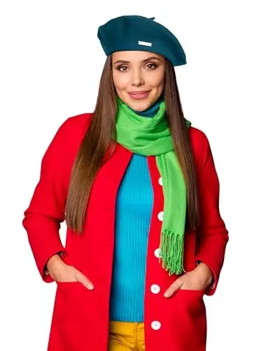 Nawati Wool Ayollar uchun Fransuz Bereleri, Ayollar Qizlar Xonim uchun To'q Rangli Bere Shlyapalar, Kundalik va Chiroyli Vintage Rassom Shlyapasi - 3