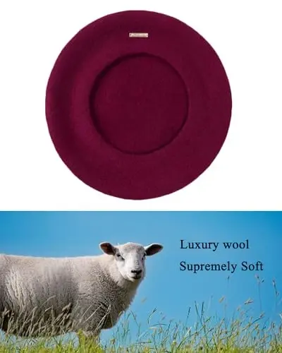 Nawati Wool French Berets for Women, Solid Color Beret Hats for Women Girls Lady, Casual and Chic Vintage Painters Hat - 4