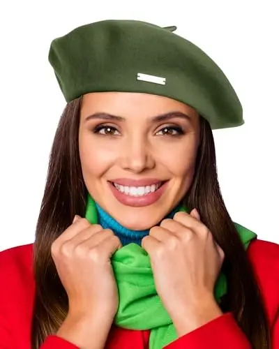 Nawati Wool French Berets for Women, Solid Color Beret Hats for Women Girls Lady, Casual and Chic Vintage Painters Hat - 1