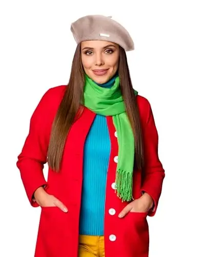 Nawati Wool French Berets for Women, Solid Color Beret Hats for Women Girls Lady, Casual and Chic Vintage Painters Hat - 3