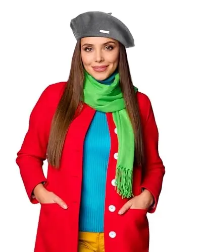 Nawati Wool French Berets for Women, Solid Color Beret Hats for Women Girls Lady, Casual and Chic Vintage Painters Hat - NAWATI (1)