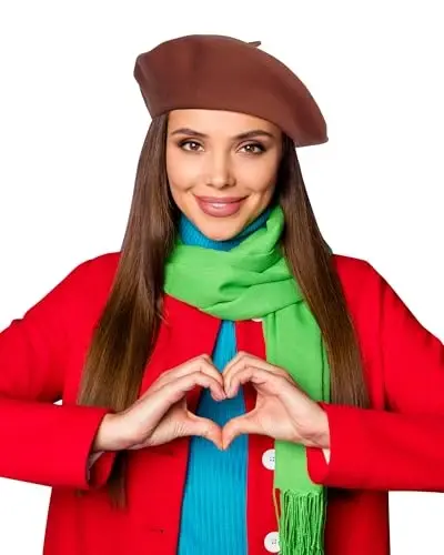 Nawati Wool French Berets for Women, Solid Color Beret Hats for Women Girls Lady, Casual and Chic Vintage Painters Hat - 2