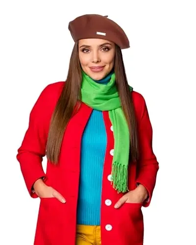 Nawati Wool French Berets for Women, Solid Color Beret Hats for Women Girls Lady, Casual and Chic Vintage Painters Hat - 3