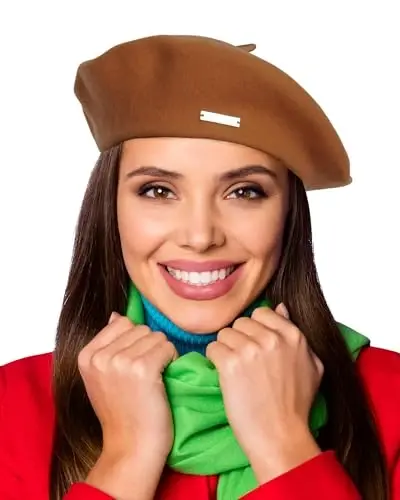 Nawati Wool French Berets for Women, Solid Color Beret Hats for Women Girls Lady, Casual and Chic Vintage Painters Hat 