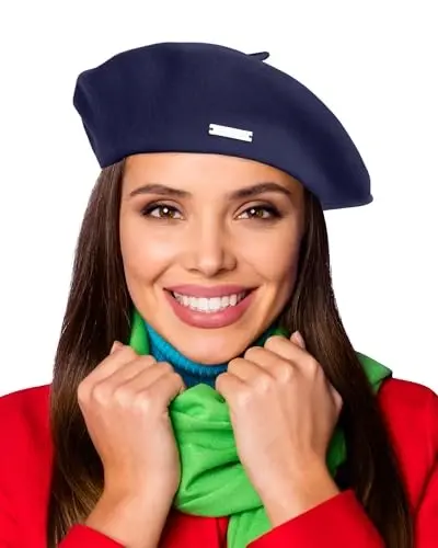 Nawati Wool French Berets for Women, Solid Color Beret Hats for Women Girls Lady, Casual and Chic Vintage Painters Hat 