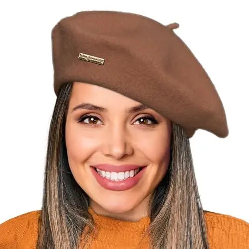 Nawati Wool French Berets for Women, Solid Color Beret Hats for Women Girls Lady, Casual and Chic Vintage Painters Hat - 1