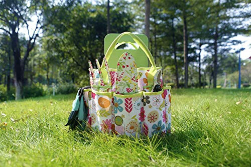 NAYE Garden Tool Set, Cute Gardening Gifts for Women, Birthday Gifts for Mom, Heavy Duty Tool Kit with Gloves, Garden Tote, Kneeling Pad, Hand Pruner, Trowel, Hand Rake, Weeder, Fork, Transplanter, Multicolor - 2