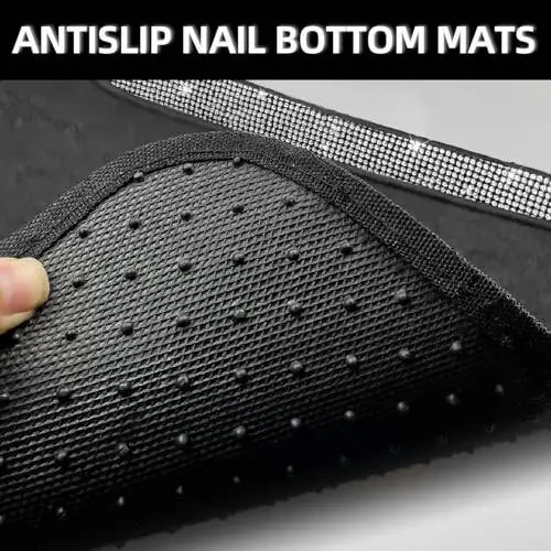 NBTEPEM Bling Car Floor Mats Full Set, Universal Fit Most Cars, SUV, Trucks, 4 pcs Sparkle Glitter Diamond Carpet for Women Girls with Anti-Slip Pad (Silver Diamond) - 5