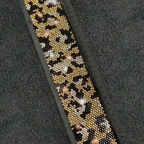 NBTEPEM Bling Leopard Car Floor Mats Full Set, 4 pcs Waterproof Diamond Car Carpet Mats with Anti-Slip Nibbs Backing & Driver Heel Pad Universal Fit Most Cars, SUV, Sedan, Van (Leopard Diamond) - 5