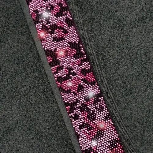 NBTEPEM Bling Pink Leopard Car Floor Mats Full Set, 4 pcs Waterproof Diamond Car Carpet Mats with Anti-Slip Nibbs Backing & Driver Heel Pad Universal Fit Most Cars, SUV, Sedan, Van (Pink Leopard) - 5