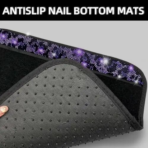 NBTEPEM Bling Purple Leopard Car Floor Mats Full Set, 4 pcs Waterproof Diamond Car Carpet Mats with Anti-Slip Nibbs Backing & Driver Heel Pad Universal Fit Most Cars, SUV, Sedan, Van (Purple Leopard) - 4