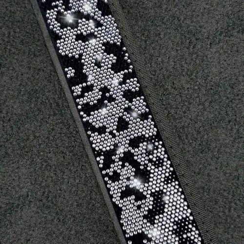 NBTEPEM Bling Snow Leopard Car Floor Mats Full Set, 4 pcs Waterproof Diamond Car Carpet Mats with Anti-Slip Nibbs Backing & Driver Heel Pad Universal Fit Most Cars, SUV, Sedan, Van (Snow Leopard) - 5