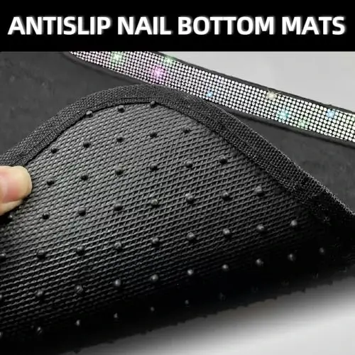 NBTEPEM Multicolor Bling Car Floor Mats Full Set, Universal Fit Most Cars,SUV, Trucks, 4 pcs Sparkle Glitter Diamond Carpet for Women Girls with Anti-Slip Pad (Colorful Diamond) - 4