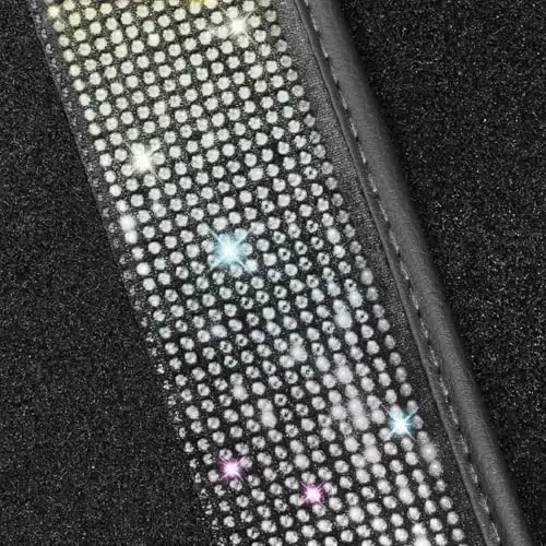 NBTEPEM Multicolor Bling Car Floor Mats Full Set, Universal Fit Most Cars,SUV, Trucks, 4 pcs Sparkle Glitter Diamond Carpet for Women Girls with Anti-Slip Pad (Colorful Diamond) - 5