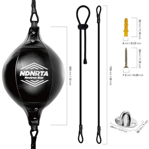 NDNRTA Double End Bag, (Classic Style Upgraded), Improve Reaction Speed, Boxing Equipment, Durable, Double End Punching Bags, Home Gym, Floor to Ceiling, for Boxing (Shipped from The U.S) - 4