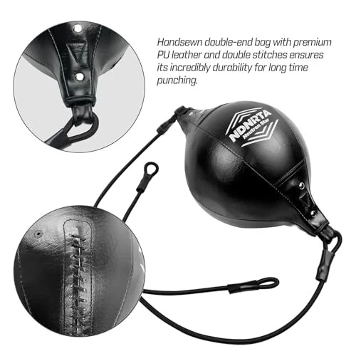 NDNRTA Double End Bag, (Classic Style Upgraded),Improve Reaction Speed, Boxing Equipment, Durable, Double End Punching Bags, Home Gym, Floor to Ceiling, for Boxing (Shipped from The U.S) - 6