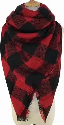 Neal LINK Ayollar uchun katakli sharf adyol o'ta katta hajmli katta sharflar Tartan ro'mollar - 2