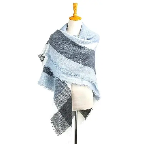 Neal LINK Women's Plaid Scarf Blanket Wrap Warm Tartan Checked Shawl Tartan Scarves PasModazoneina Cape - 3