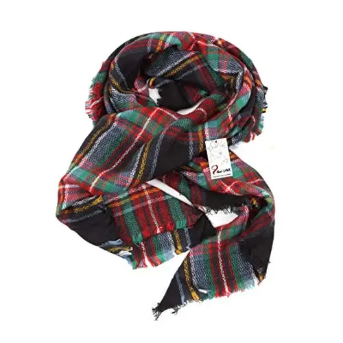 Neal LINK Women's Plaid Scarf Blanket Wrap Oversized Chunky Scarves Tartan Shawls - 3