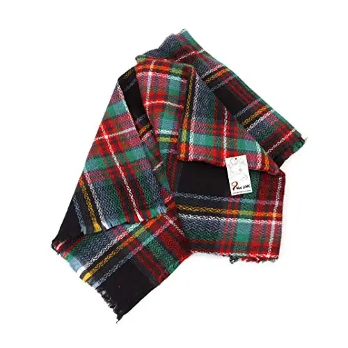 Neal LINK Women's Plaid Scarf Blanket Wrap Oversized Chunky Scarves Tartan Shawls - 6