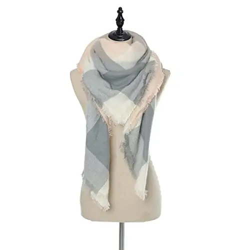 Neal LINK Women's Plaid Scarf Blanket Wrap Warm Tartan Checked Shawl Tartan Scarves PasModazoneina Cape - 4