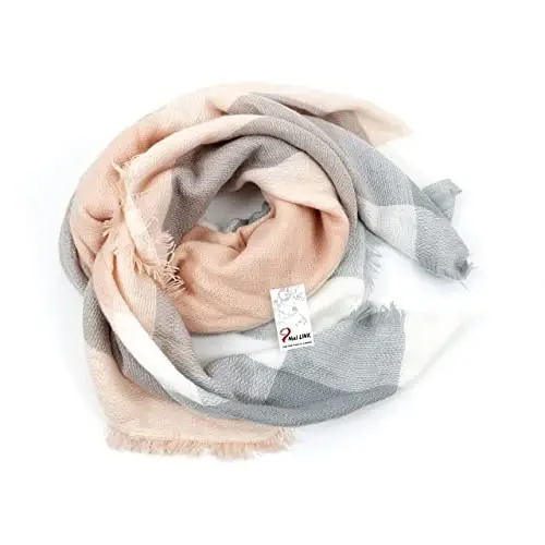 Neal LINK Women's Plaid Scarf Blanket Wrap Oversized Chunky Scarves Tartan Shawls - 5