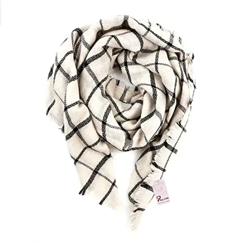 Neal LINK Women's Plaid Scarf Blanket Wrap Warm Tartan Checked Shawl Tartan Scarves PasModazoneina Cape - 5