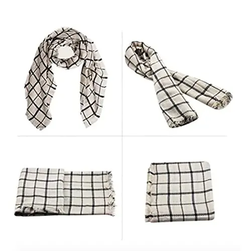 Neal LINK Women's Plaid Scarf Blanket Wrap Warm Tartan Checked Shawl Tartan Scarves PasModazoneina Cape - 6