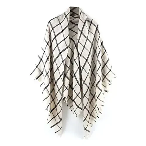 Neal LINK Women's Plaid Scarf Blanket Wrap Warm Tartan Checked Shawl Tartan Scarves PasModazoneina Cape 
